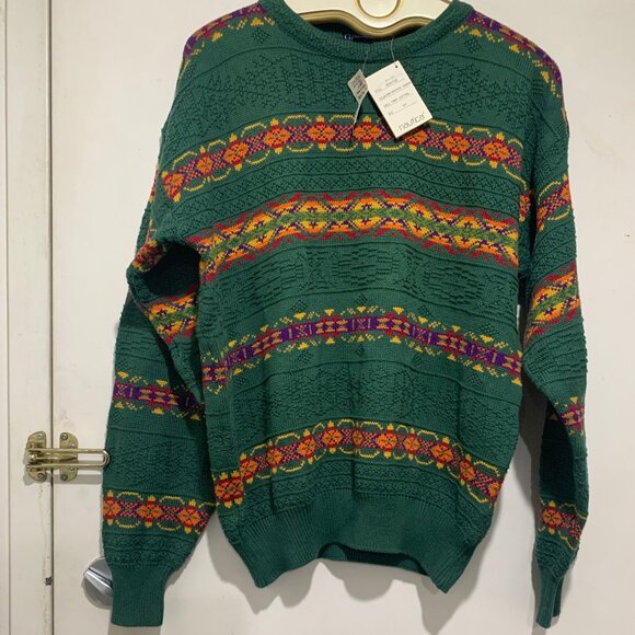 NEW NAUTICA COTTON KNIT CREWNECK SWEATER PATTERN SIZE S - Picture 1 of 9